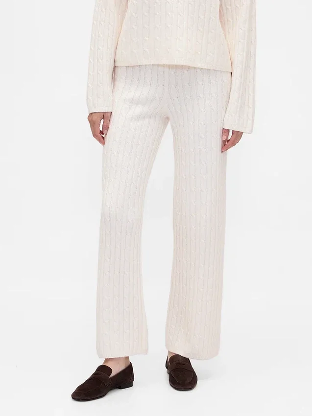 CashSoft-trui-broek met kabelpatroon