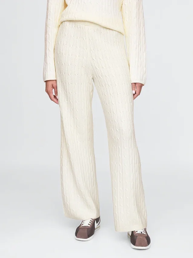 CashSoft-trui-broek met kabelpatroon