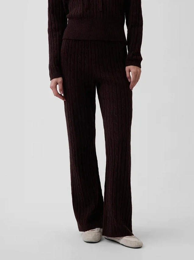 CashSoft-trui-broek met kabelpatroon