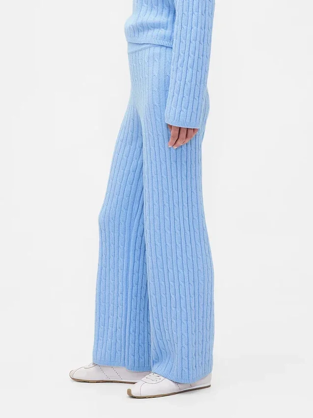 CashSoft-trui-broek met kabelpatroon