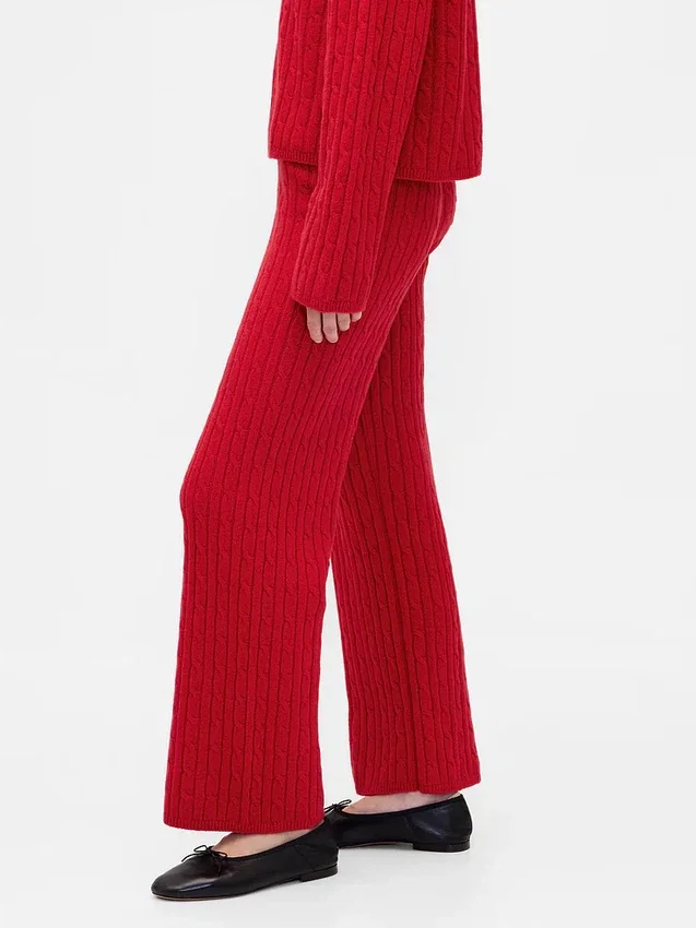 CashSoft-trui-broek met kabelpatroon