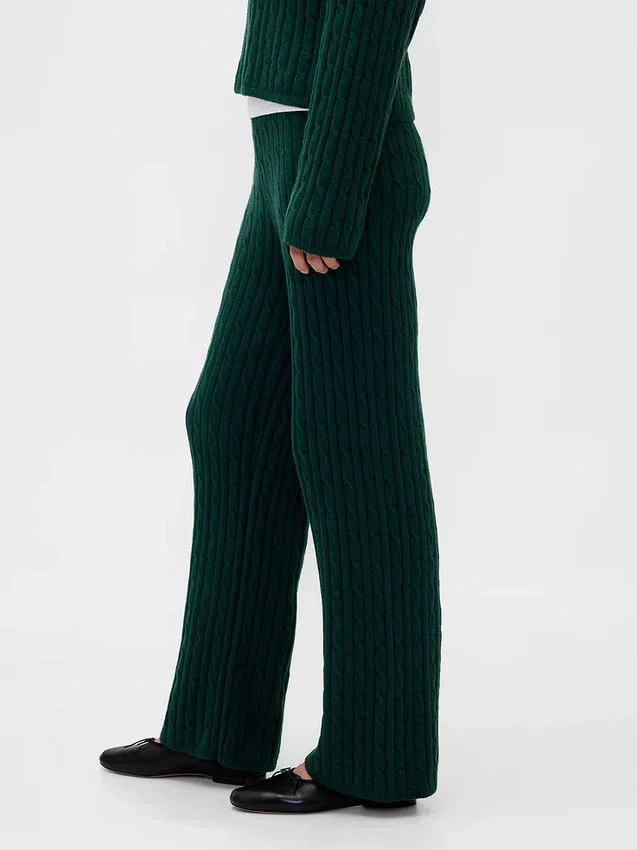 CashSoft-trui-broek met kabelpatroon