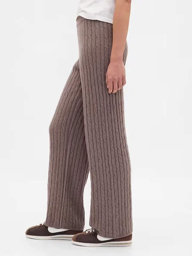CashSoft-trui-broek met kabelpatroon