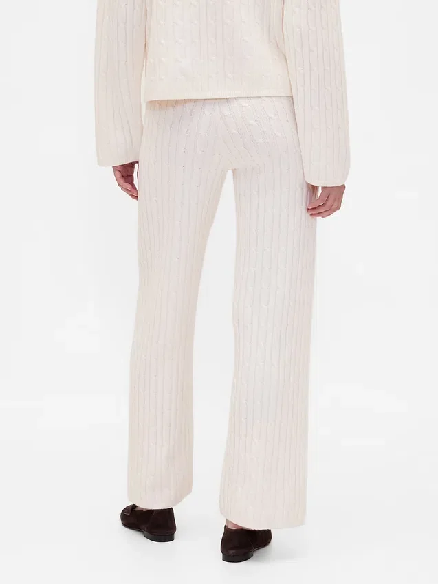 CashSoft-trui-broek met kabelpatroon