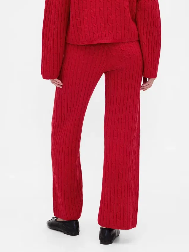 CashSoft-trui-broek met kabelpatroon
