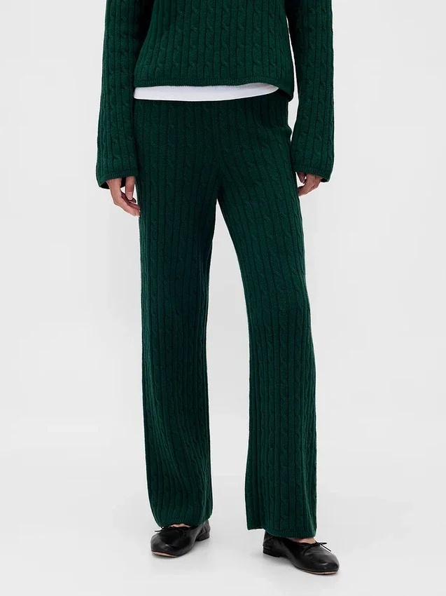 CashSoft-trui-broek met kabelpatroon