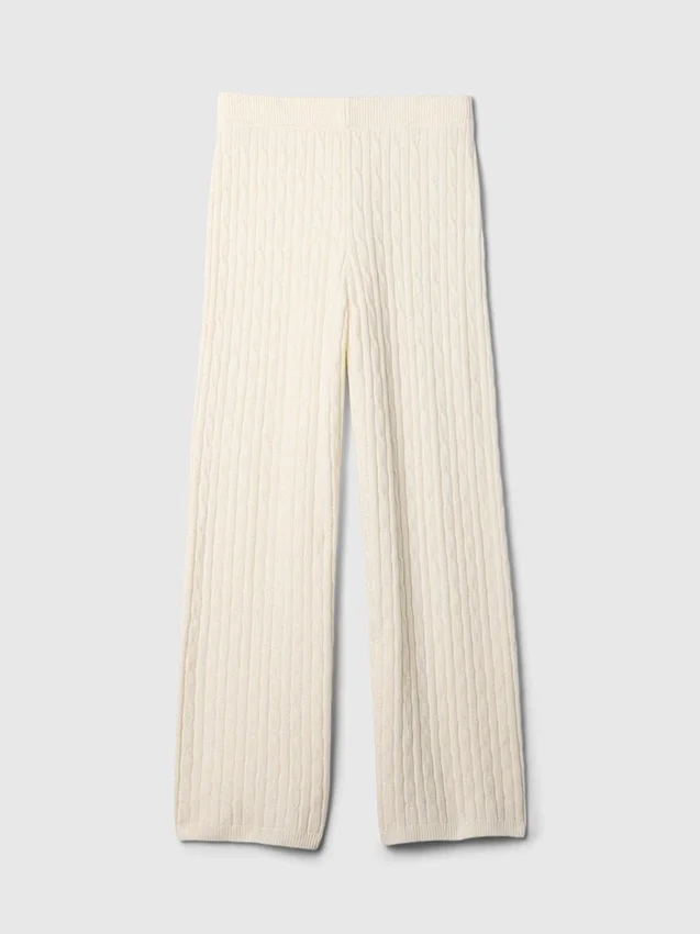 CashSoft-trui-broek met kabelpatroon