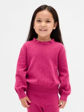CashSoft-trui met pointelle-patroon voor Baby & Peuter