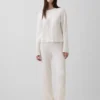 CashSoft-trui van kabelgebreid tricot met relaxte pasvorm