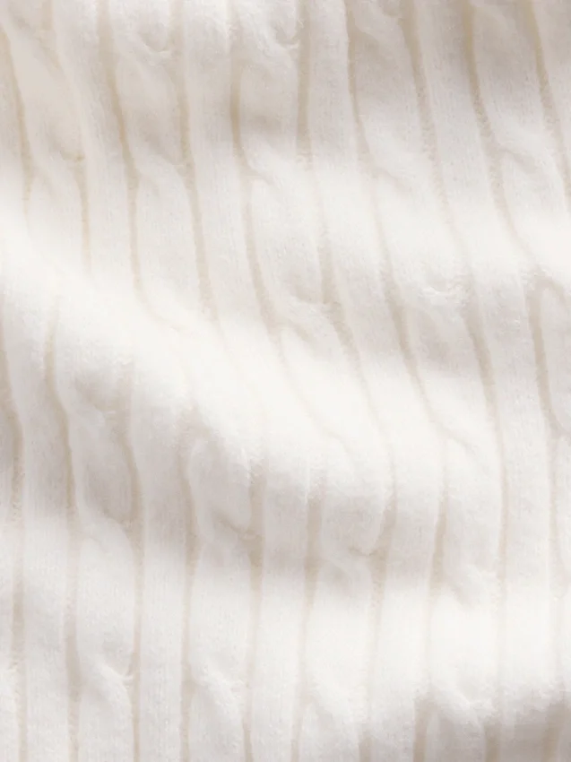 CashSoft-trui van kabelgebreid tricot met relaxte pasvorm