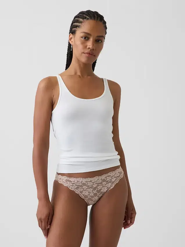 Cheeky-bikini met kant