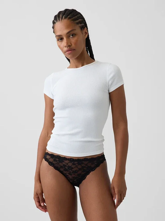 Cheeky-bikini met kant