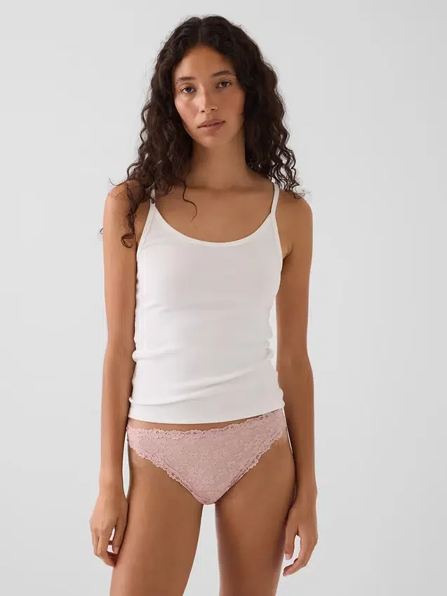 Cheeky-bikini met kant