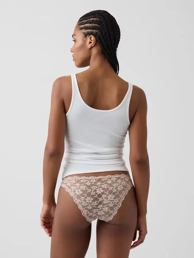 Cheeky-bikini met kant