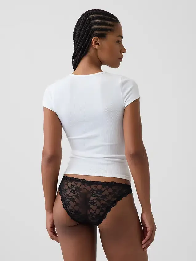 Cheeky-bikini met kant