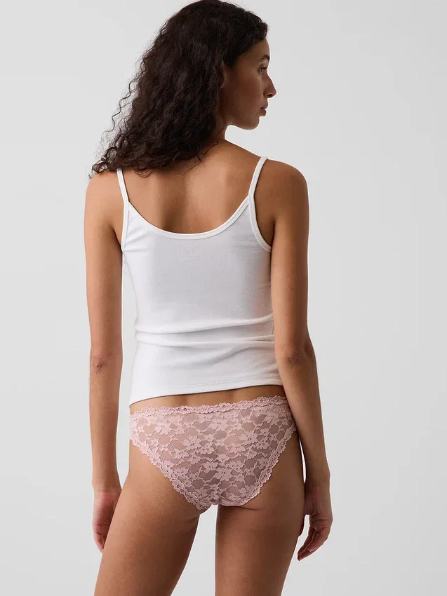 Cheeky-bikini met kant