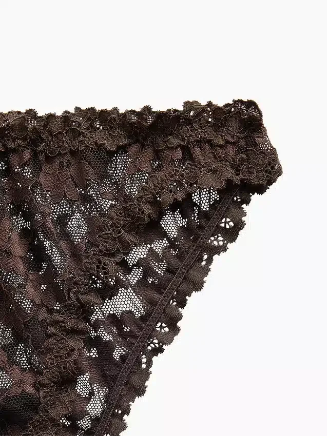 Cheeky-bikini met kant