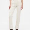 Corduroy '90s slim straight broek met hoge taille