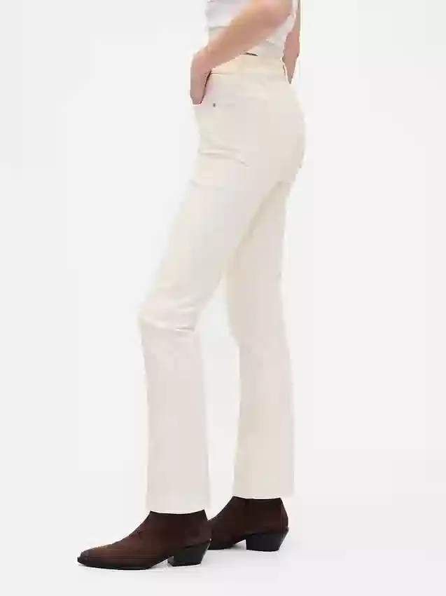 Corduroy '90s slim straight broek met hoge taille