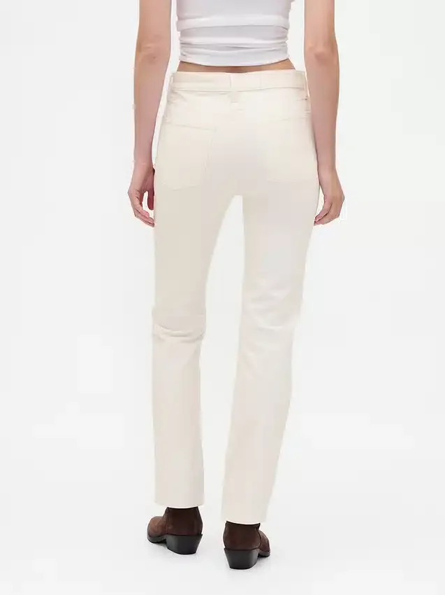Corduroy '90s slim straight broek met hoge taille