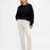 Corduroy '90s slim straight broek met hoge taille