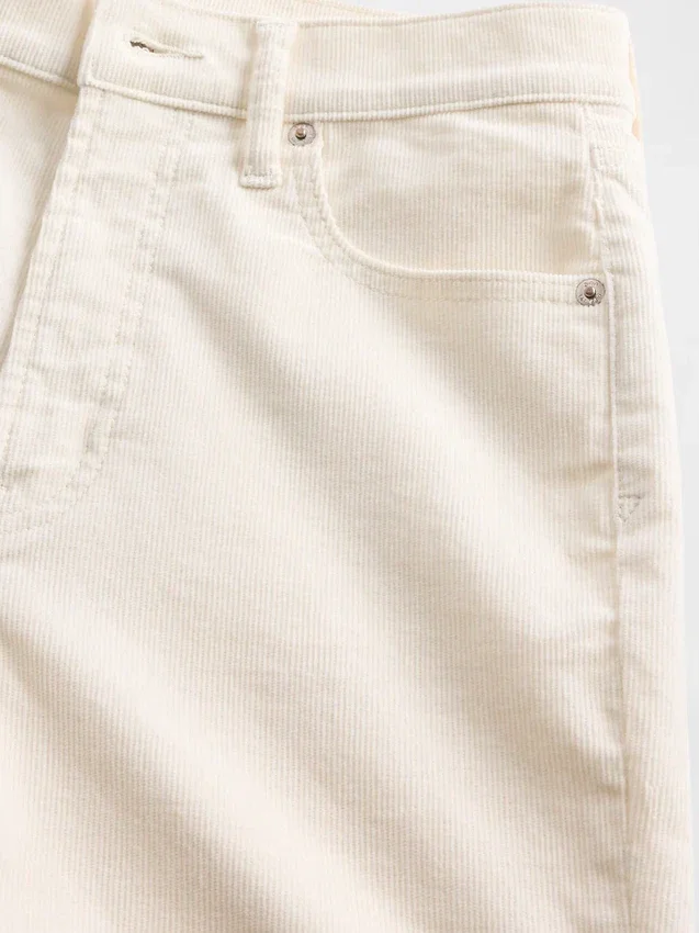 Corduroy '90s slim straight broek met hoge taille
