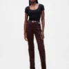 Corduroy '90s slim straight Jeans met hoge taille