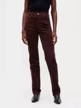 Corduroy ’90s slim straight Jeans met hoge taille