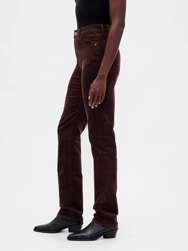Corduroy '90s slim straight Jeans met hoge taille