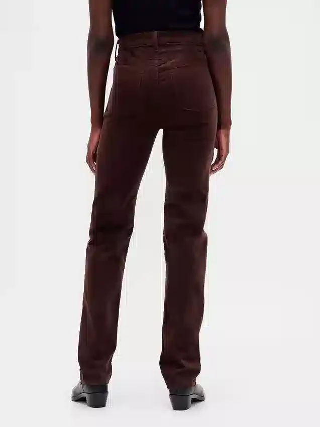 Corduroy '90s slim straight Jeans met hoge taille