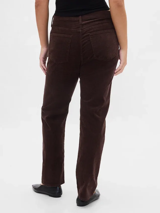 Corduroy '90s slim straight Jeans met hoge taille