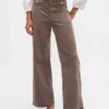 Corduroy broek met hoge taille en wijde pijpen
