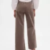 Corduroy broek met hoge taille en wijde pijpen