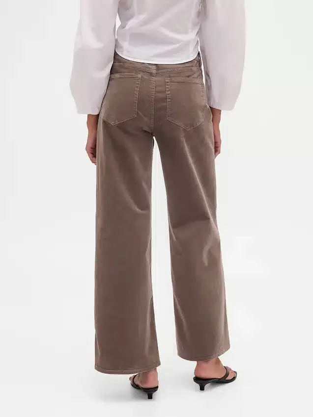 Corduroy broek met hoge taille en wijde pijpen