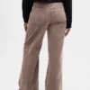 Corduroy broek met hoge taille en wijde pijpen