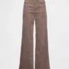 Corduroy broek met hoge taille en wijde pijpen