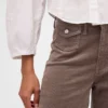 Corduroy broek met hoge taille en wijde pijpen