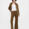 Corduroy broek met middelhoge taille en uitlopende pijpen