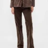 Corduroy broek met middelhoge taille en uitlopende pijpen