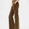 Corduroy broek met middelhoge taille en uitlopende pijpen