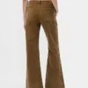 Corduroy broek met middelhoge taille en uitlopende pijpen