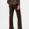 Corduroy broek met middelhoge taille en uitlopende pijpen