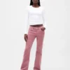 Corduroy-Jeans met lage taille, lang en slank model