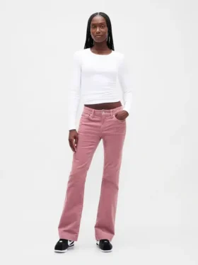 Corduroy-Jeans met lage taille, lang en slank model