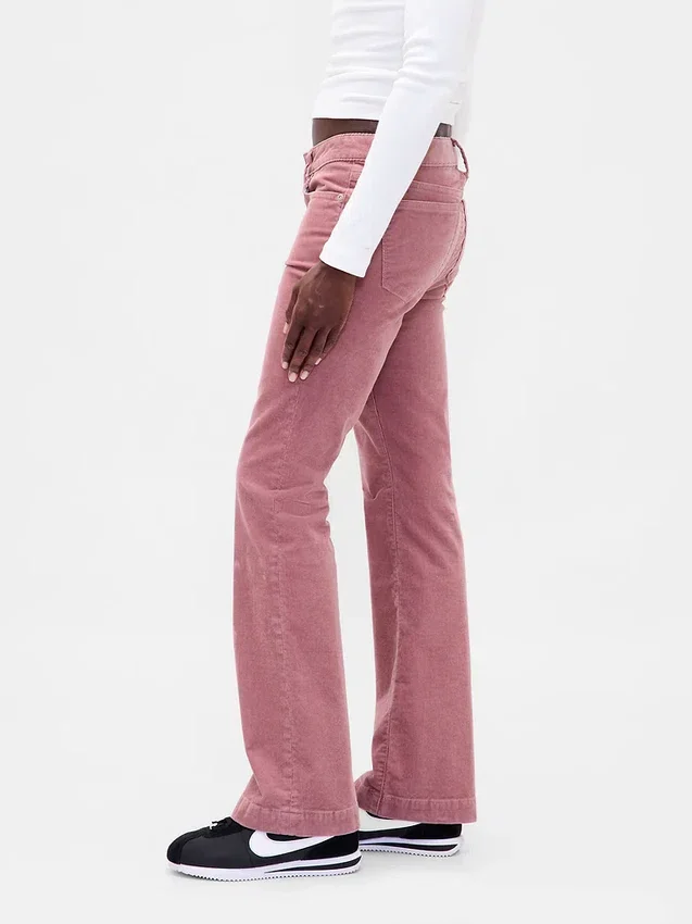 Corduroy-Jeans met lage taille, lang en slank model