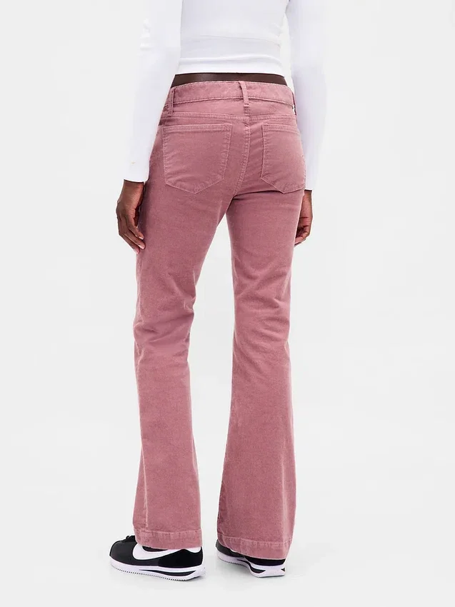Corduroy-Jeans met lage taille, lang en slank model