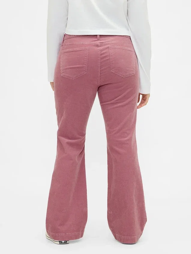 Corduroy-Jeans met lage taille, lang en slank model