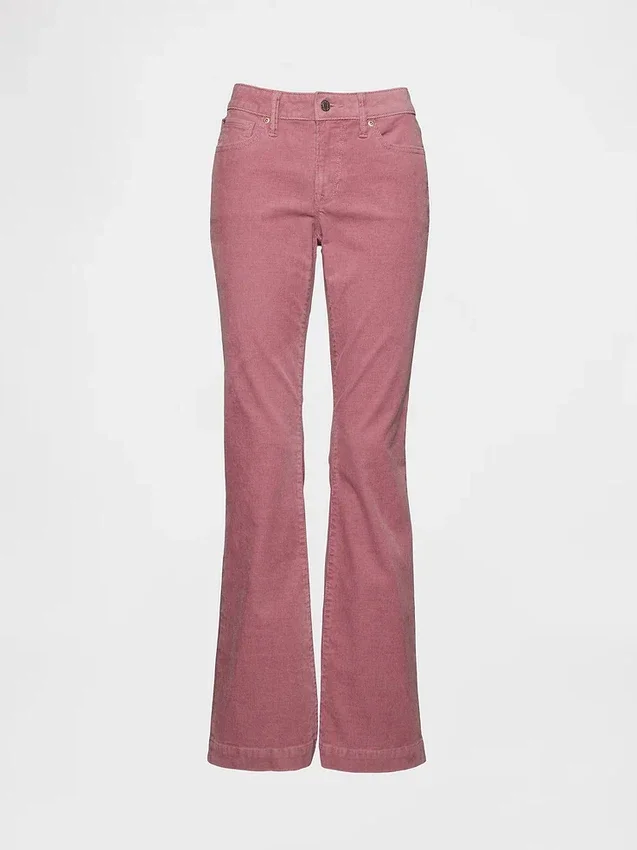 Corduroy-Jeans met lage taille, lang en slank model