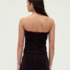 Corduroy strapless cropped vest