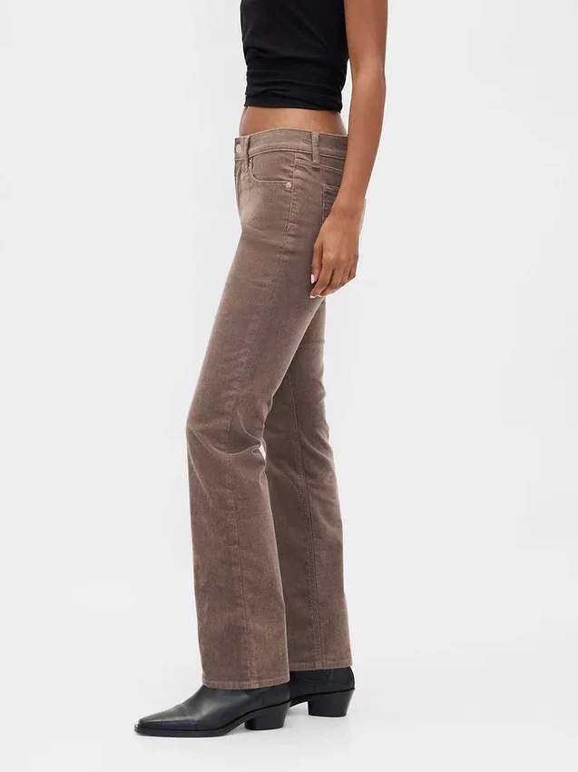 Corduroybroek met lage taille, slank en recht model in jaren '90-stijl